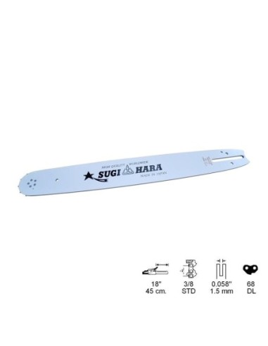 ESPADA SUGIHARA HSQ 18", 3/8, PASO 0,58, 68 ESLABONES SIN PUNTERA INTERCAMBIABLE