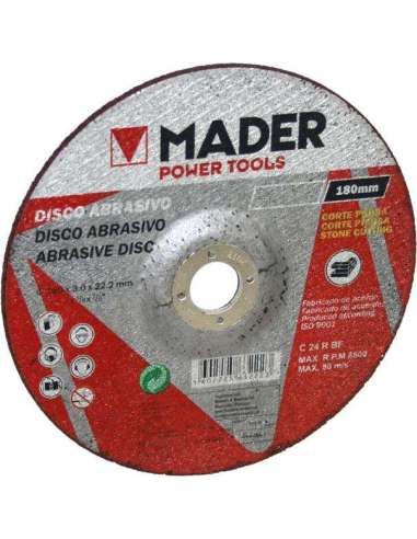 Disco Abrasivo, Corte Piedra, 3x22.2x180mm - MADER® | Power Tools