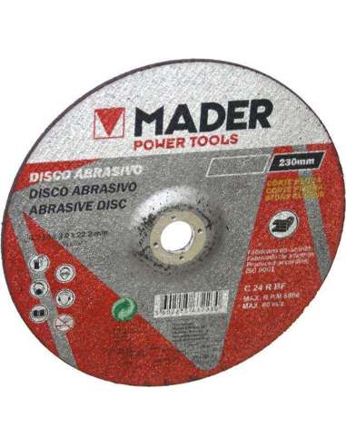 Disco Abrasivo, Corte Piedra, 3x22.2x230mm - MADER® | Power Tools