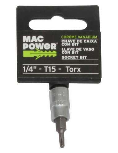 Llave de Vaso, con Bit, 1/4", T15 - MAC POWER