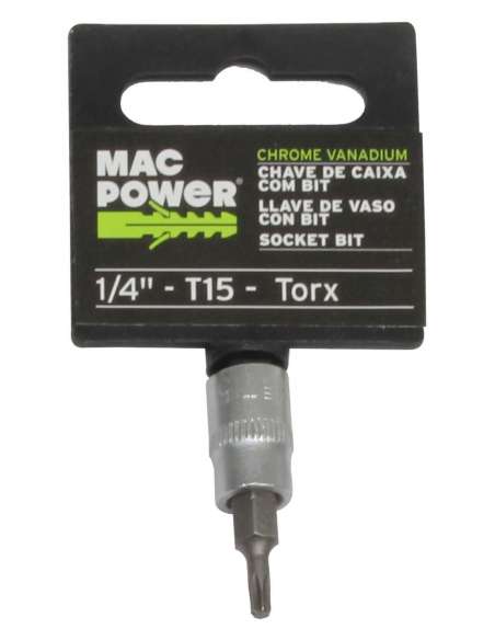 Llave de Vaso, con Bit, 1/4", T15 - MAC POWER