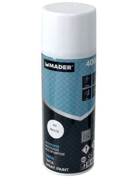 Spray Pintura Multiusos, White, Ref. 40, 400ml - MADER® | Home Tools