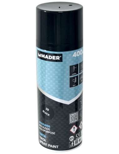 Spray Pintura Multiusos, Black, Ref. 39, 400ml - MADER® | Home Tools
