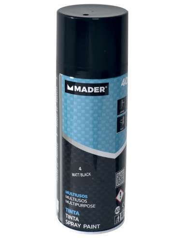 Spray Pintura Multiusos, Matt Black, Ref. 4, 400ml - MADER® | Home Tools