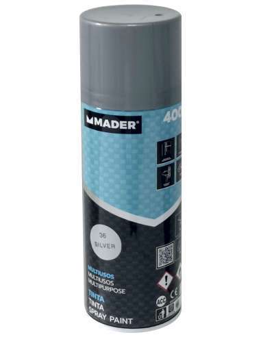 Spray Pintura Multiusos, Silver, Ref. 36, 400ml - MADER® | Home Tools