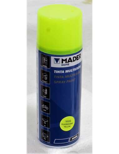 Spray Pintura Multiusos, Fluorescente Yellow, Ref. 1005, 400ml - MADER® | Home Tools