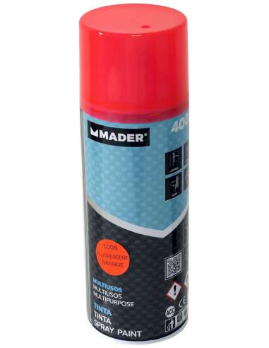 Spray Pintura, Fluorescente Orange, Ref. 1006, 400ml - MADER® | Home Tools