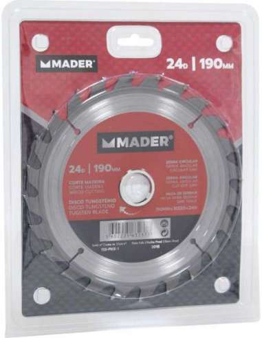 Disco Tungsteno, Corte Madera, 190mm, 24D - MADER® | Power Tools