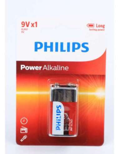 Pila Power Alcalina, 6LR61, 9V - Philips ®