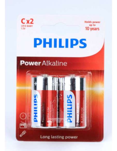Pila Power Alcalina, LR14, C, 2Un - Philips ®
