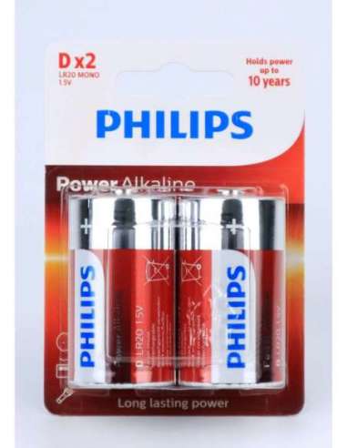 Pila Power Alcalina, LR20, D, 2Un - Philips ®