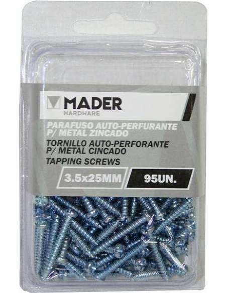 Tornillo Cincado, Auto-perforante, 3.5x25mm, 95Un - MADER® | Hardware