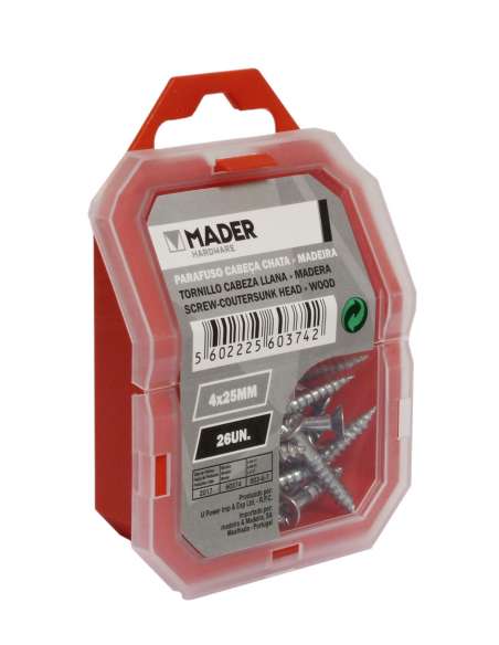 Tornillo Cabeza Llana para Madera, 4x25, 26Un - MADER® | Hardware