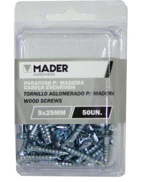 Tornillo Aglomerado para Madera, 4x30mm, 50Un - MADER® | Hardware