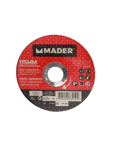 Disco Abrasivo, Corte Acero Inox, 115mm - MADER® | Power Tools