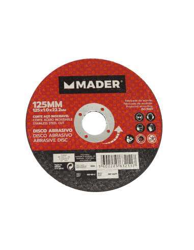 Disco Abrasivo, Corte Acero Inox, 125mm - MADER® | Power Tools