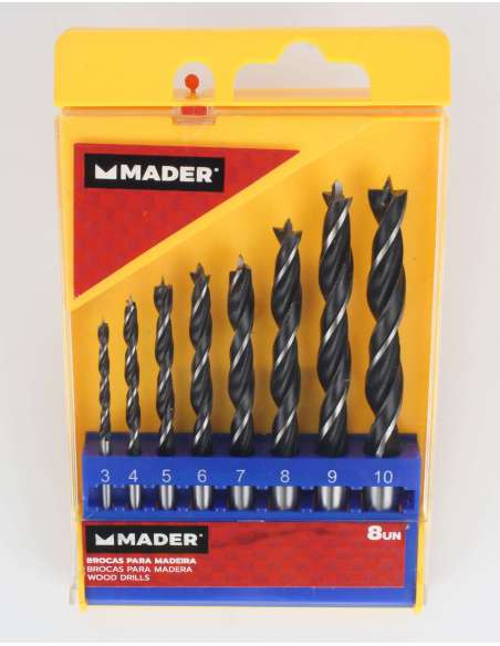 Juego Brocas para Madera, Acero Carbono, 8Un - MADER® | Power Tools