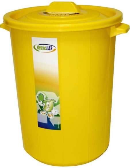 Cubo Basura, Amarillo, 45L - MADER® | Home Tools