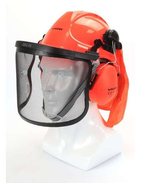 Casco + Protector Facial + Auriculares, 3Un - MADER® | Garden Tools