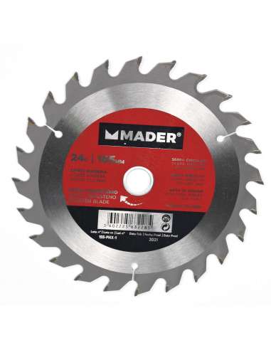 Disco Tungsteno, Corte Madera, 165mm, 24D - MADER® | Power Tools